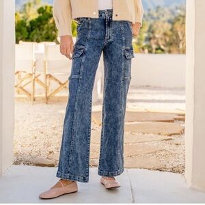 NWOT Kut From The Kloth Jodi High Rise Wide Leg In Stone‎ Wash Size 8